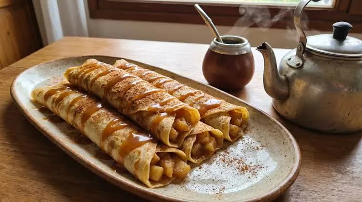 Panqueques de manzana y canela con caramelo