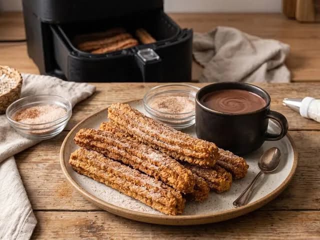 Churros de avena en freidora de aire: hasta 45% menos calorías