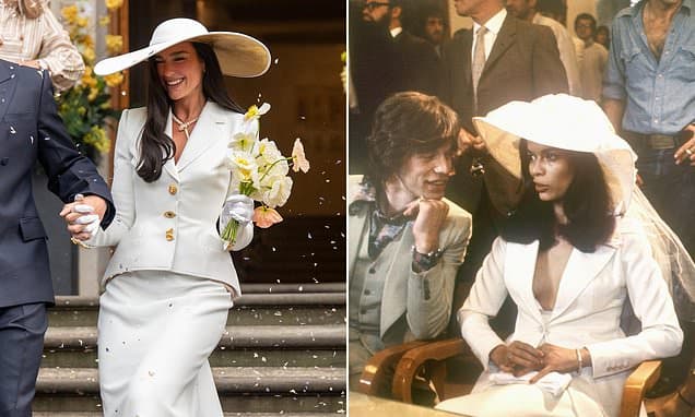El traje de novia de Dua Lipa: Schiaparelli y un guiño a 1971