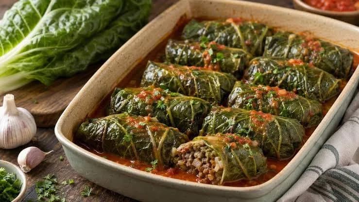 Acelgas rellenas de carne al horno: ¡Muy fácil de preparar!