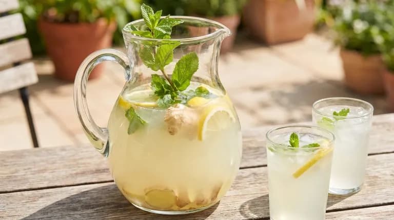 Limonada con menta y jengibre: rápida, fácil y muy refrescante